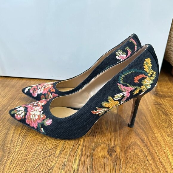 Ralph Lauren Lindella II Needlepoint & Suede Pump - Picture 3 of 10